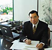 Jeffrey S. Lowe, at his dek overlooking False Creek in Vancouver - CLICK TO WEBSITE