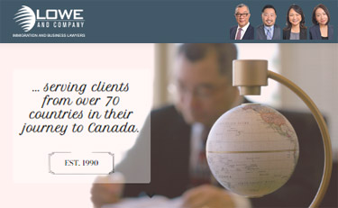 Vancouver immigration lawyers    Lowe,   Stanley Leo & certified immigration consultants Vivien Lee, Rita Cheng  - click to CanadaVisaLaw.com website