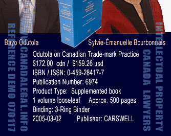 Photo of Carswell Legal Reference Handbook ISBN/ ISSN 0-459-28417-7 published in 2005-03-02 go to Carswelll.com